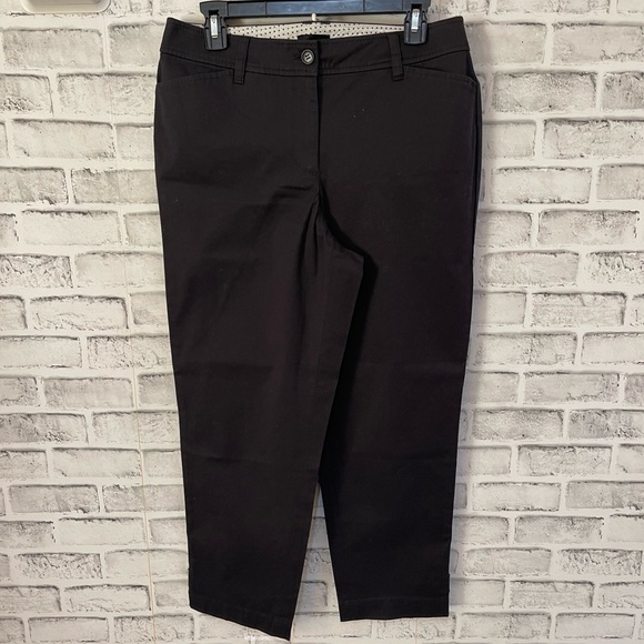 Women’s Talbots PERFECT CROP CURVY black color casual pants Size 6 - Picture 1 of 5